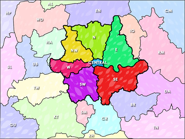 Areas covered by London Rodent Control